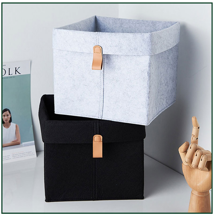 Oppbevaringskurv i filt