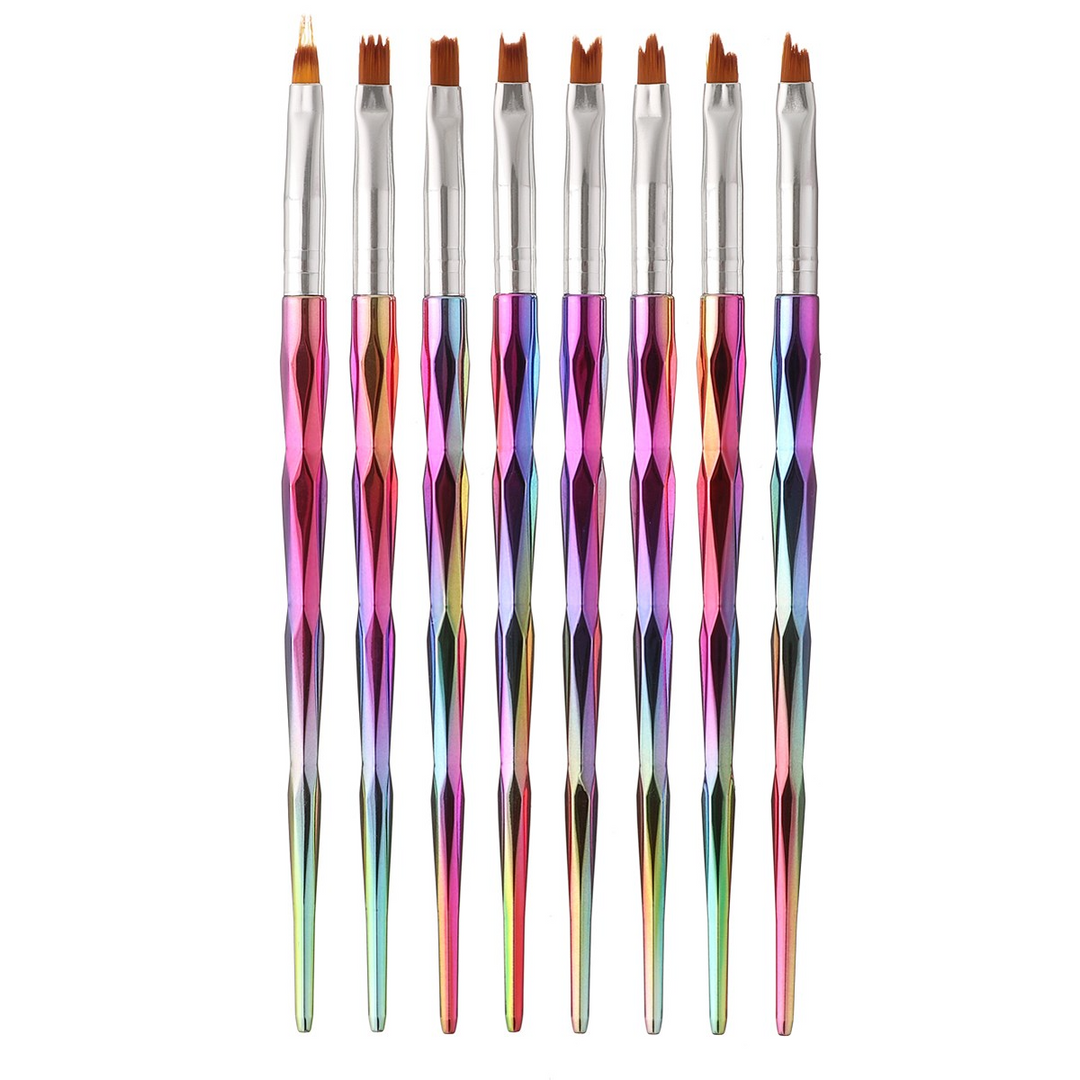 Fargerike pensler til negledesign