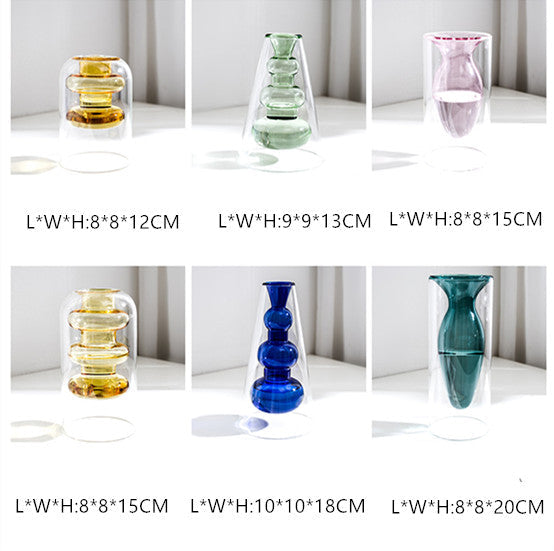 Fargerike vaser i glass