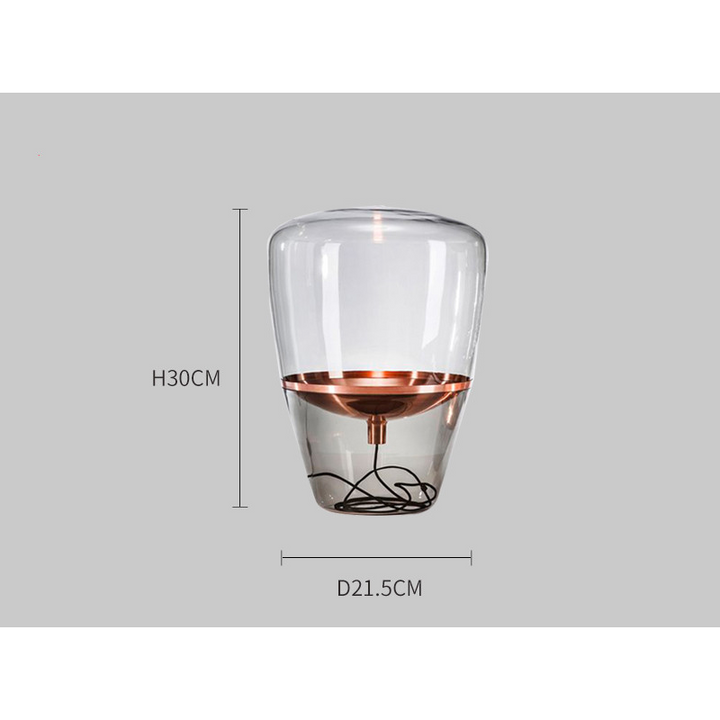 Stilig bordlampe i glass