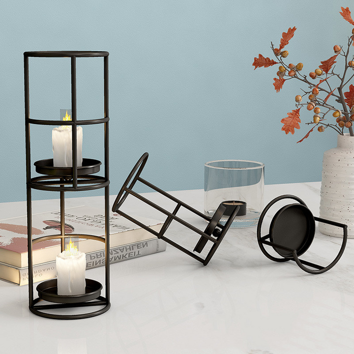 Lysestake for kubbelys i sort eller gull