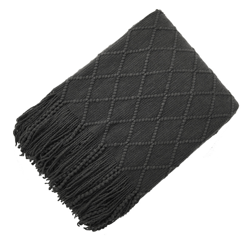 Strikket pledd i mange fine farger