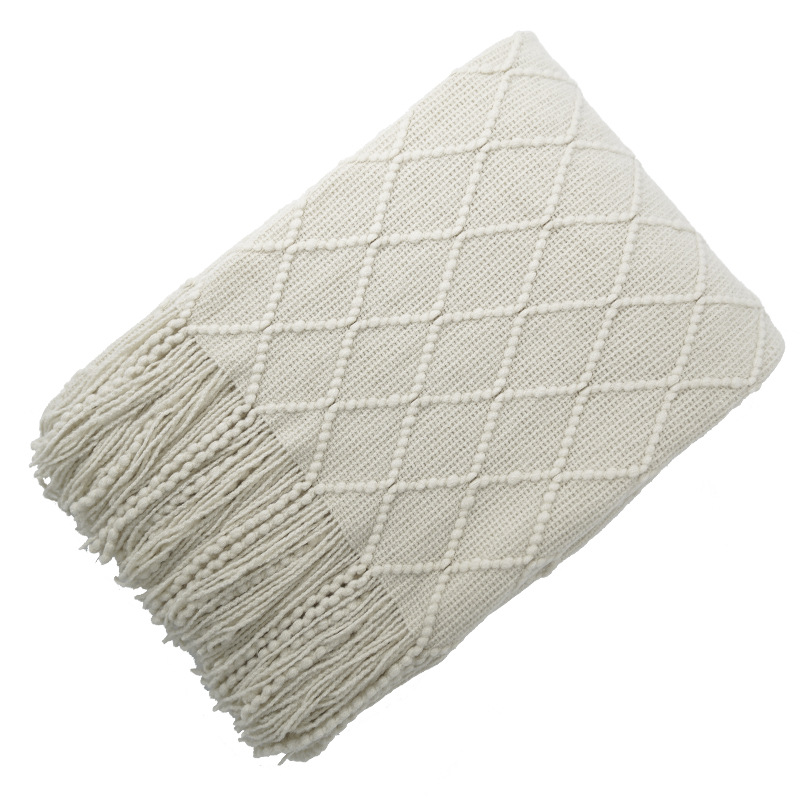 Strikket pledd i mange fine farger