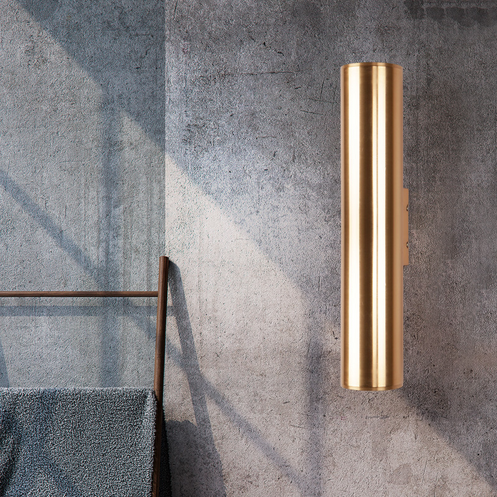 Vintage vegglampe i gullfarget metall