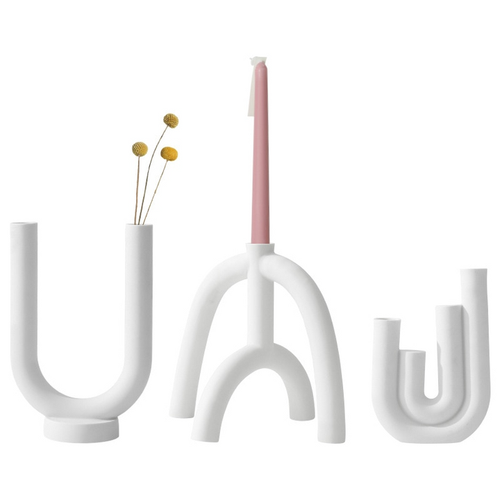 Kunstnerisk lysestake i keramikk