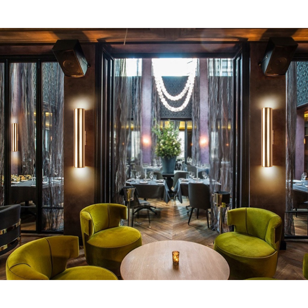 Vintage vegglampe i gullfarget metall