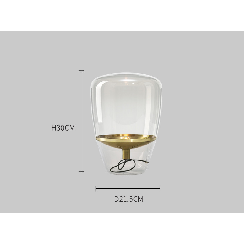 Stilig bordlampe i glass